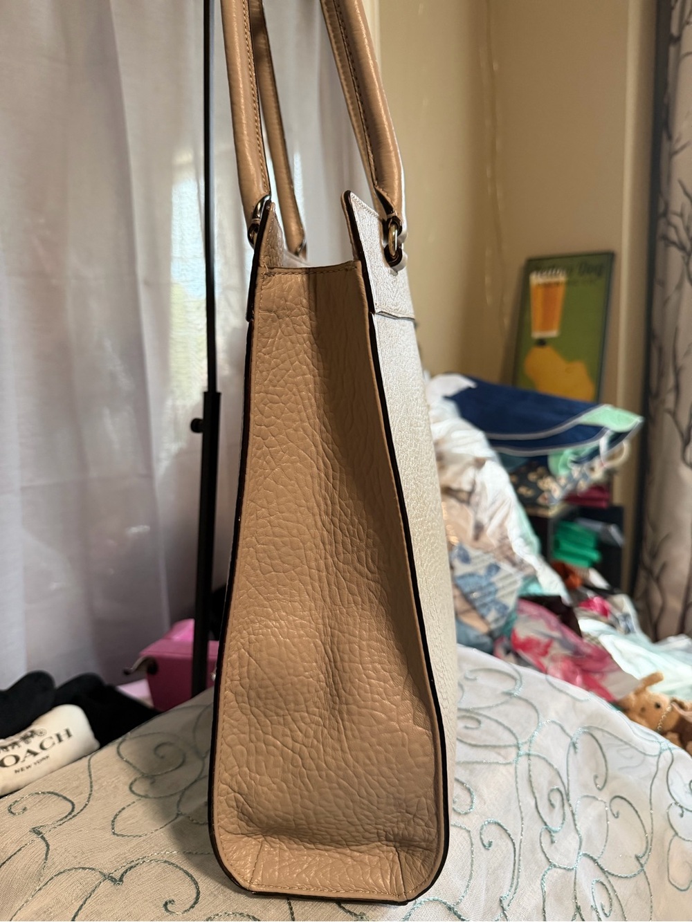 Kate Spade Perri Lane Bubbles Lynne Perforated Leather Tote Bag – Ivory / Cream - Picture 5 of 11